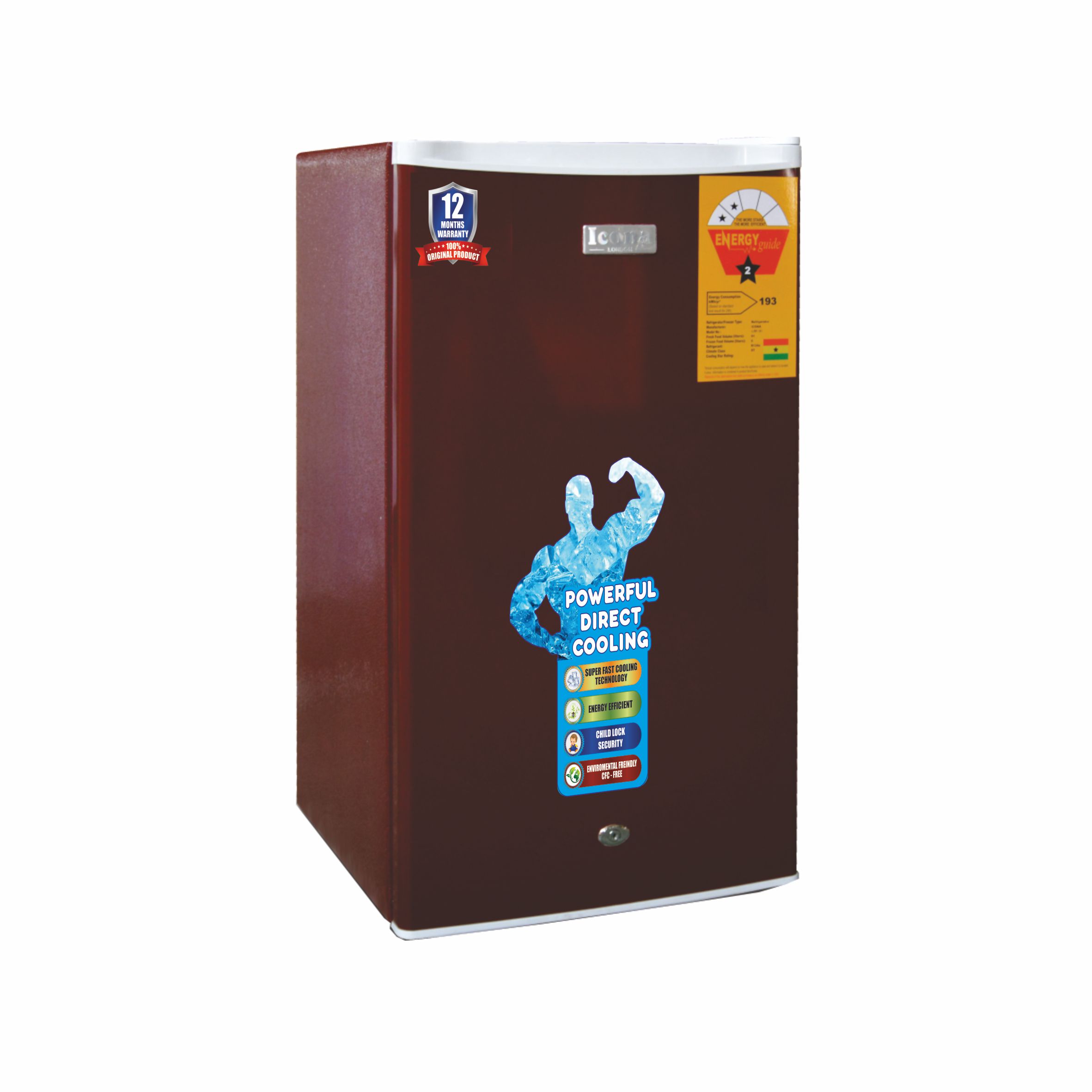 SINGLE DOOR REFRIGERATOR ILRF-101A - MAROON