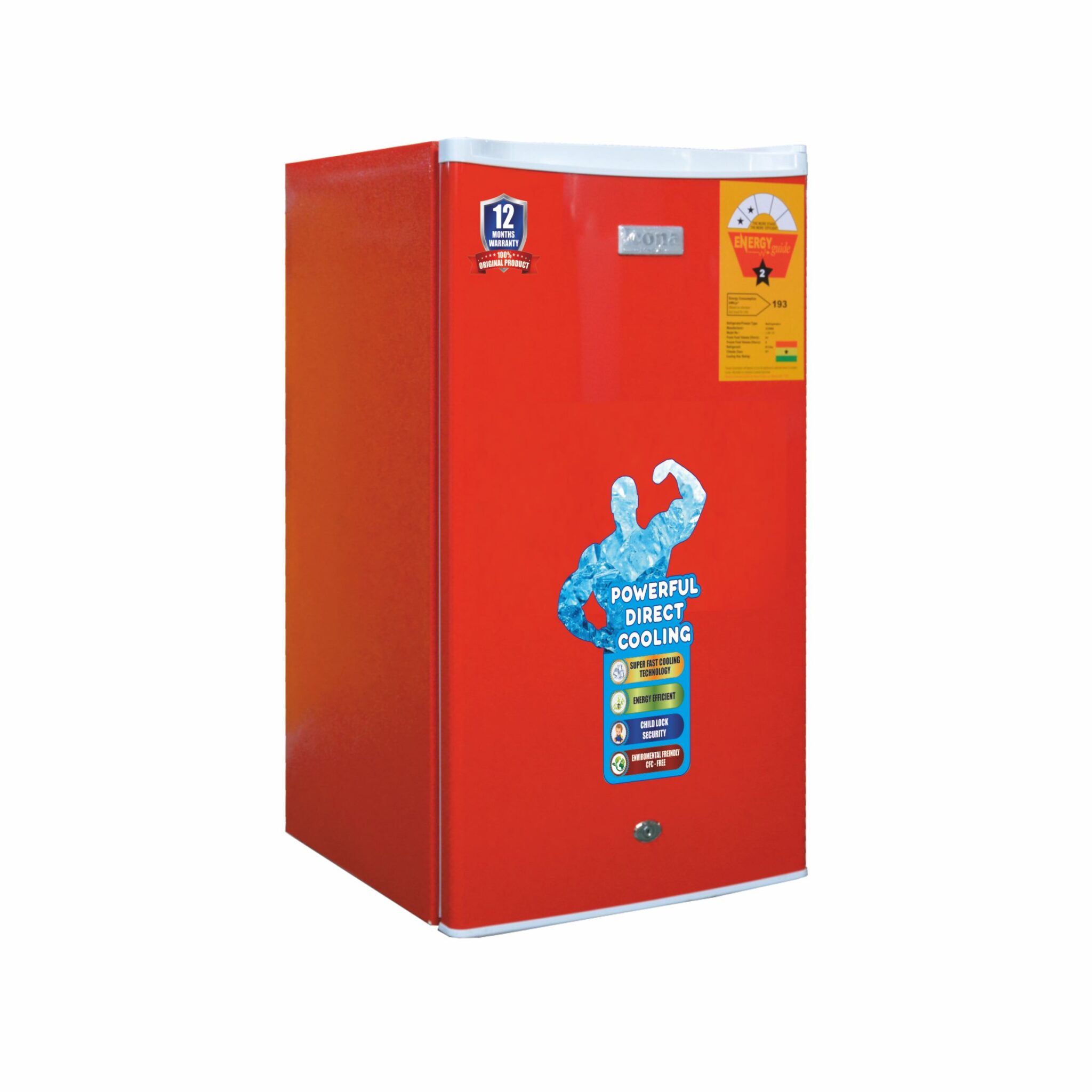 Single Door Refrigerator (ILRF-101A) RED – Icona Rwanda