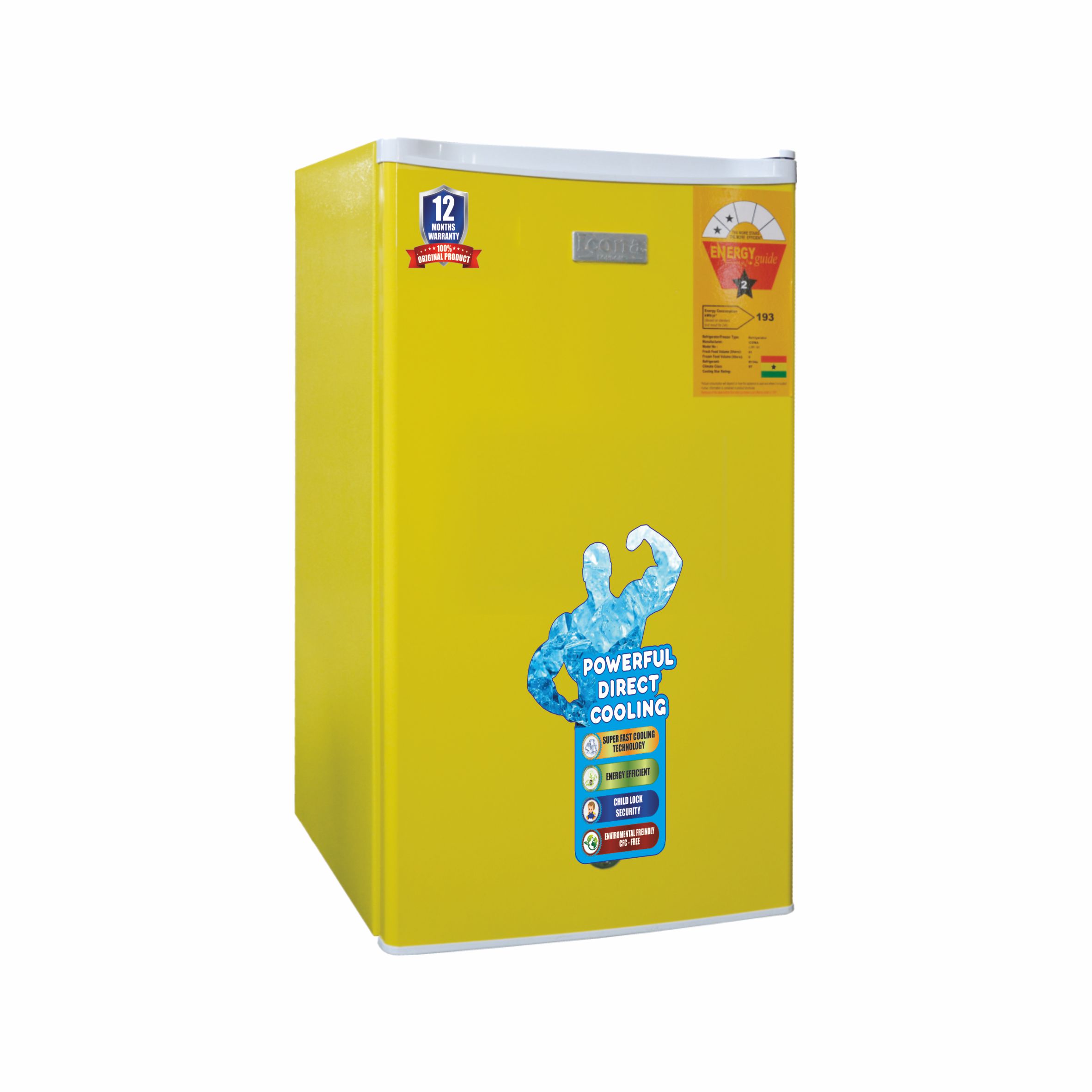 SINGLE DOOR REFRIGERATOR ILRF-101A - YELLOW